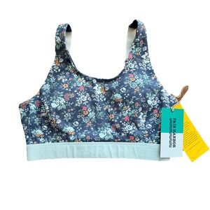 Fair Harbor The Atlantique Marine Floral Sports Bra Size Small NWT Support